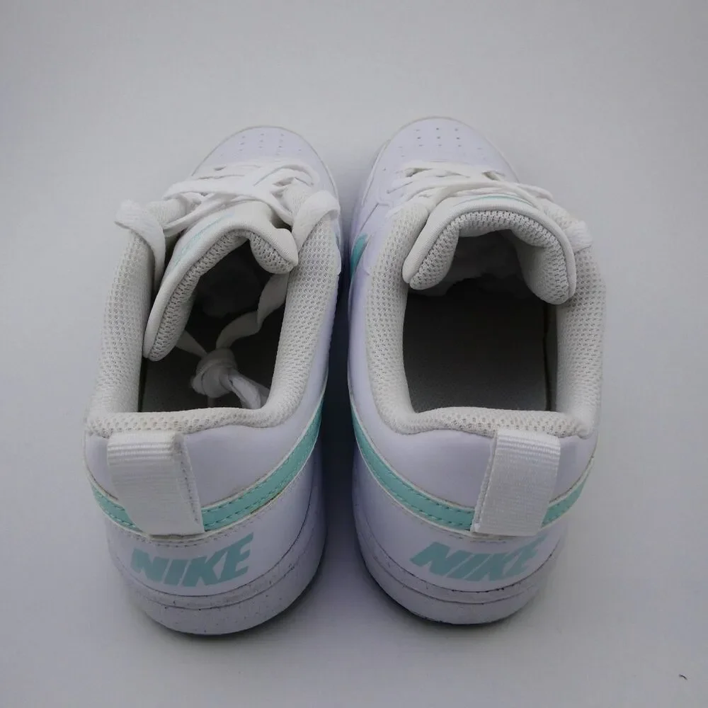 Nike Youth US 7 White Sneakers with Teal Accents Shoes DV5456-102 Excellent